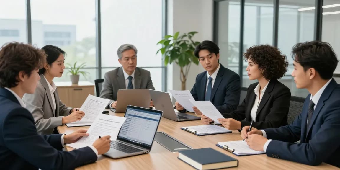 J.K. Chaudhary & Associates team collaborating on legal cases in a modern law office setting.