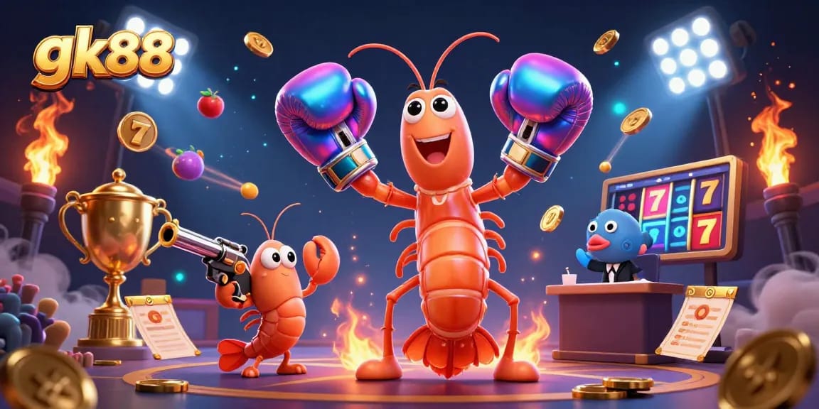 gk88 tham gia vào trò chơi quay số hấp dẫn với một chú tôm mantis và đồng đội bên cạnh