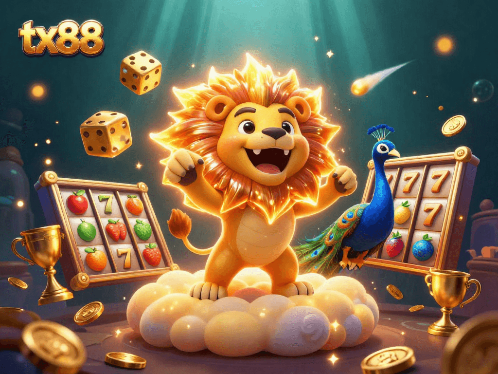 Experience excitement with tx88 through an engaging 3D casino illustration showcasing thrilling slots elements.