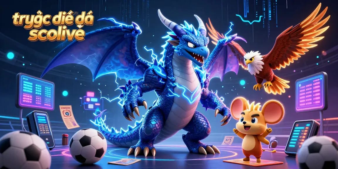 Experience trực tiếp bóng đá socolive with a vivid 3D scene featuring sports betting elements and dynamic characters.