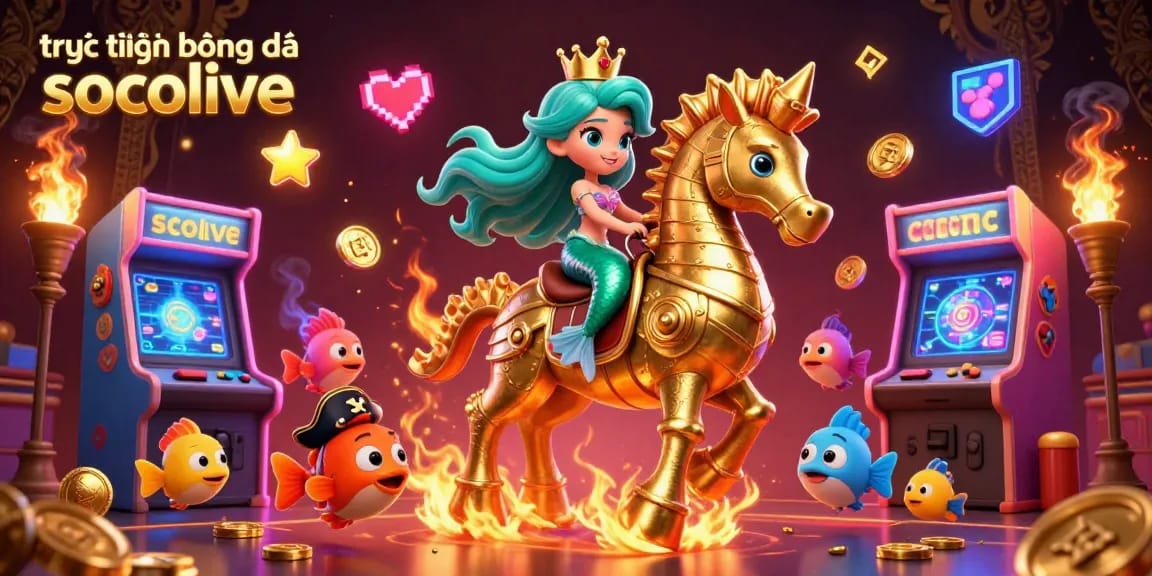 Experience trực tiếp bóng đá socolive with exciting characters and vibrant gaming elements in a dynamic scene.