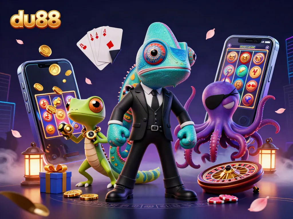 Experience exciting gaming action at du88 with vibrant characters and dynamic casino elements.