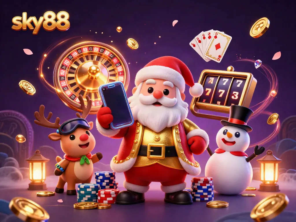 Spin to win big with sky88 in a festive casino scene filled with fortune.