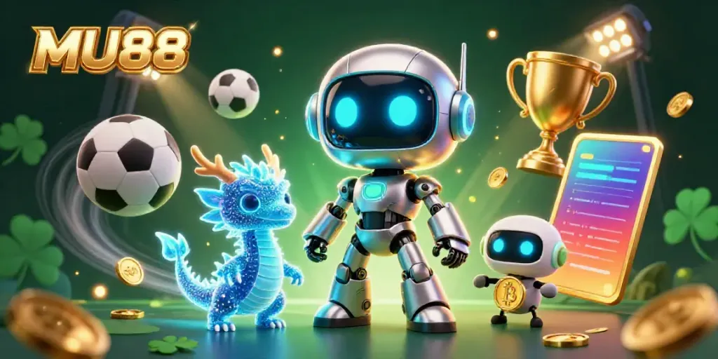 Experience thrilling gameplay at MU88 with a dazzling 3D casino-themed illustration.