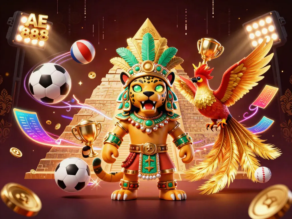 Experience AE 888 excitement with a vibrant 3D casino scene featuring iconic characters and dynamic betting action.
