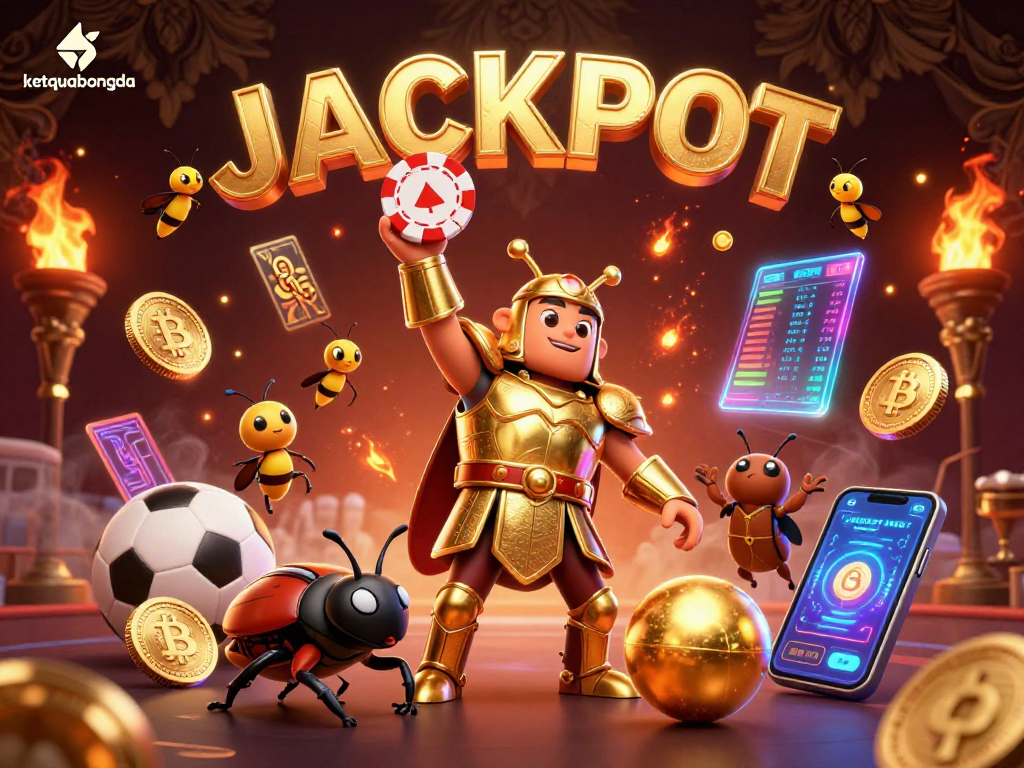 Watch the exciting sports betting scene with ketquabongda featuring cartoon beetles in action.