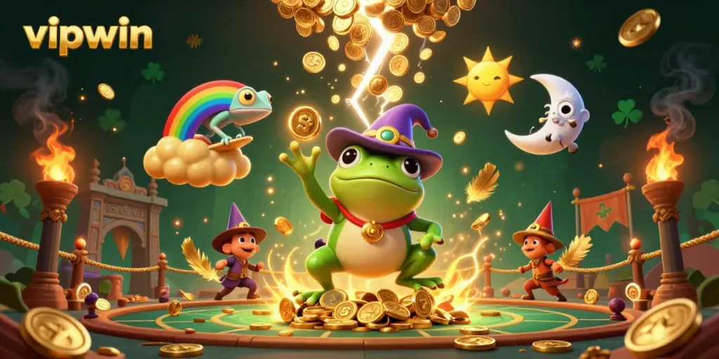 Experience the magical casino world with vipwin's enchanting wizard characters creating golden opportunities.