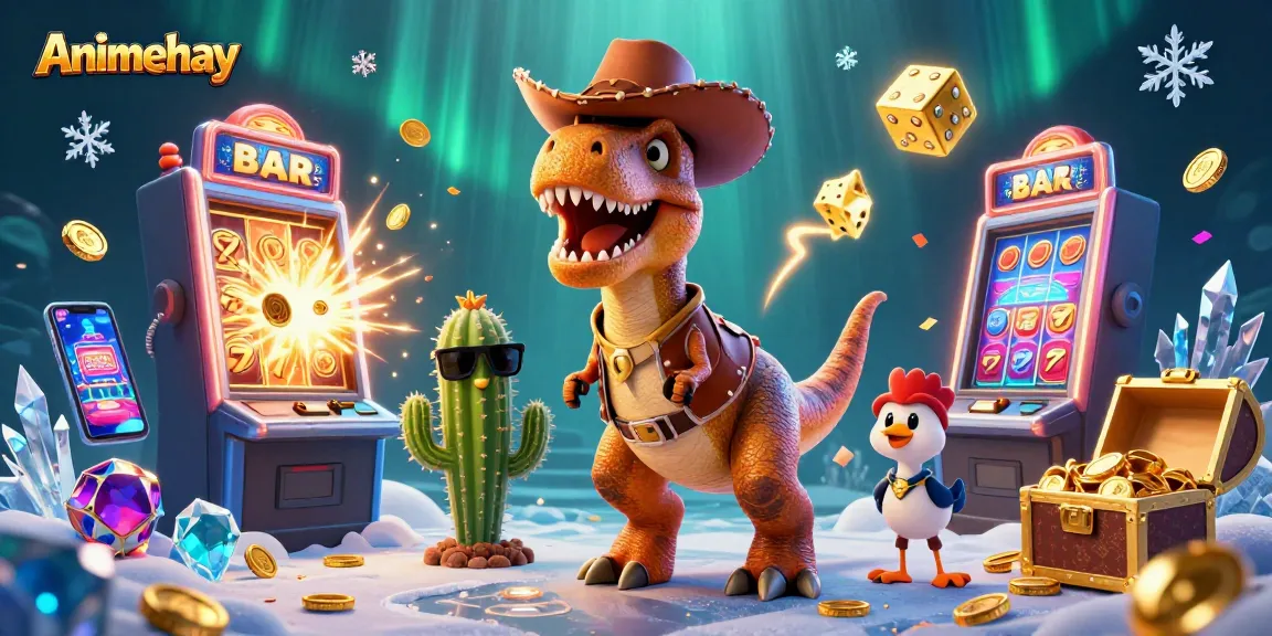 Experience dynamic gaming with Animehay featuring vibrant slot machines and characters in an exciting casino scene.