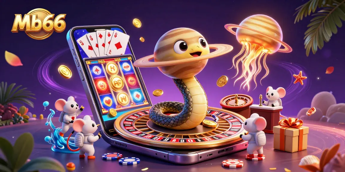 Experience the thrill of gambling at Mb66 with adventurous astronaut mice betting on the cosmic roulette.