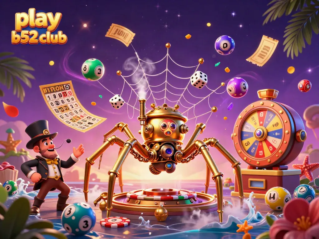 Play B52 Club and experience thrilling casino action with vibrant game elements and characters.