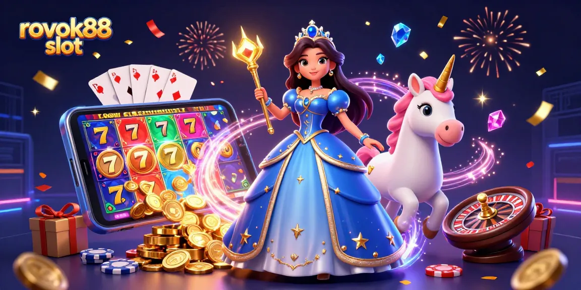 Experience the excitement of rokok88 slot with enchanting characters and vibrant gaming elements in a captivating scene.