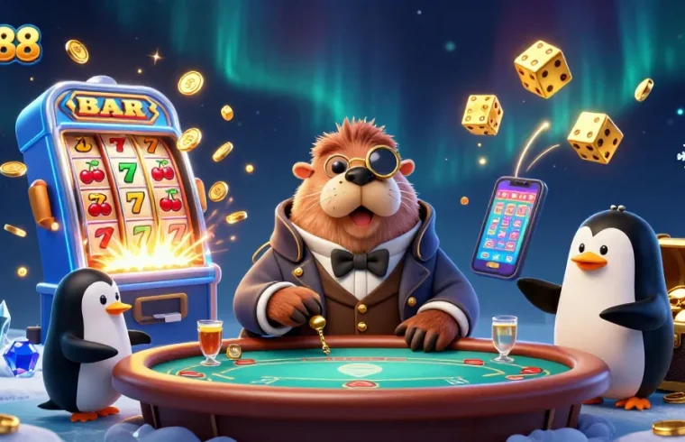 Experience the excitement of net88 with a lively underwater poker scene featuring a walrus and engaging game elements.