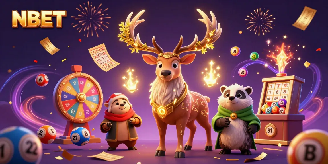 Experience dynamic NBET lottery action with whimsical characters and vibrant game elements.