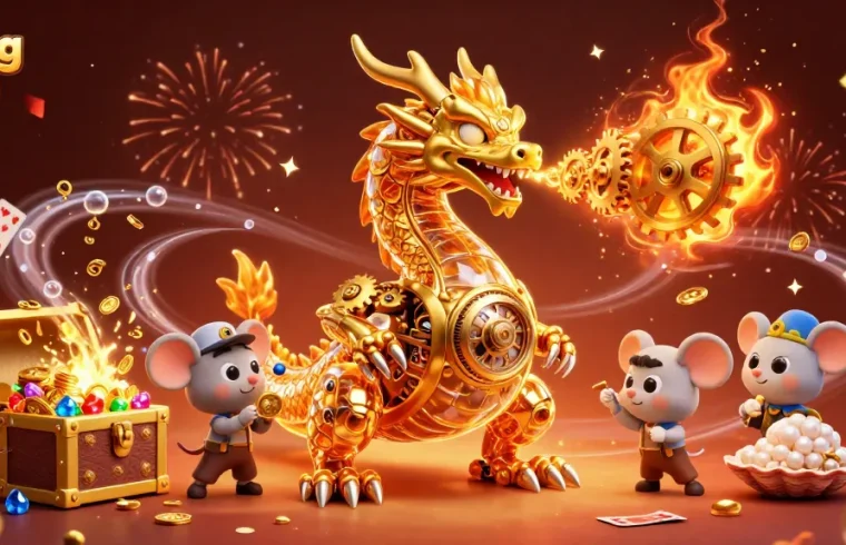 Experience excitement with luong son in a vibrant casino scene filled with gold and treasures.