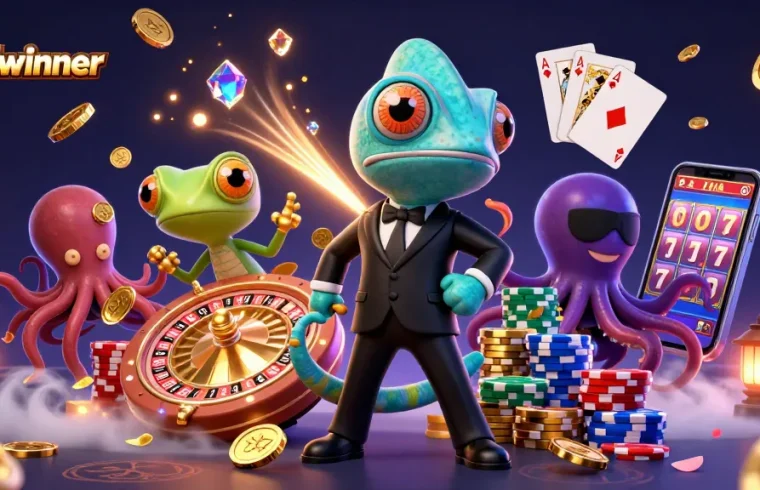 Experience thrilling wins at wolfwinner with our vibrant casino illustration featuring dynamic game elements.