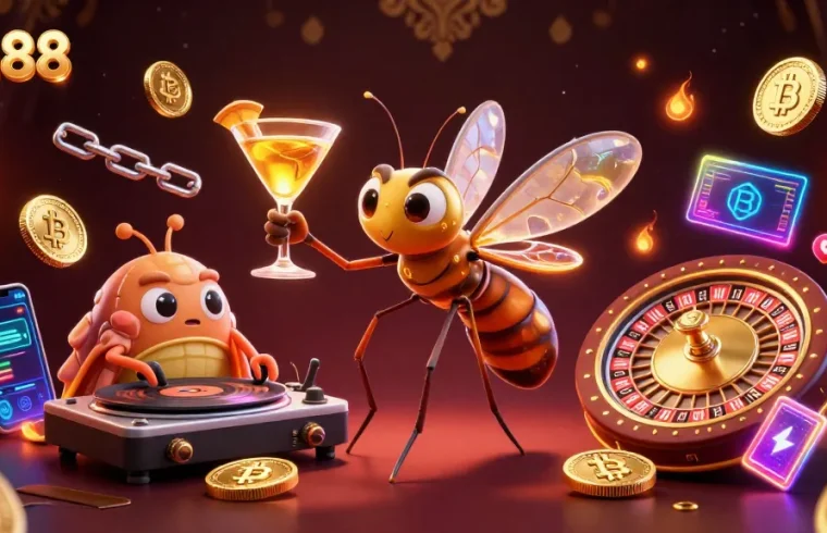 Experience thrilling gameplay with jun88's vibrant casino scene featuring unique 3D characters.